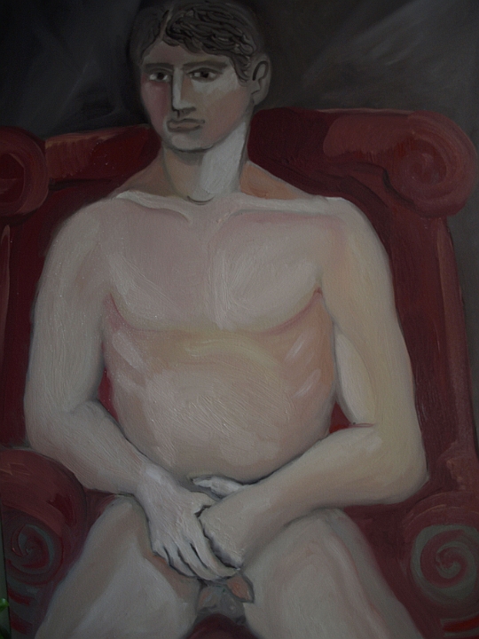 NUDO SU POLTRONA ROSSA